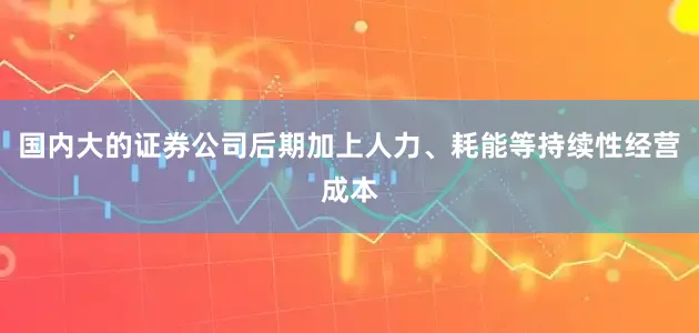 国内大的证券公司后期加上人力、耗能等持续性经营成本